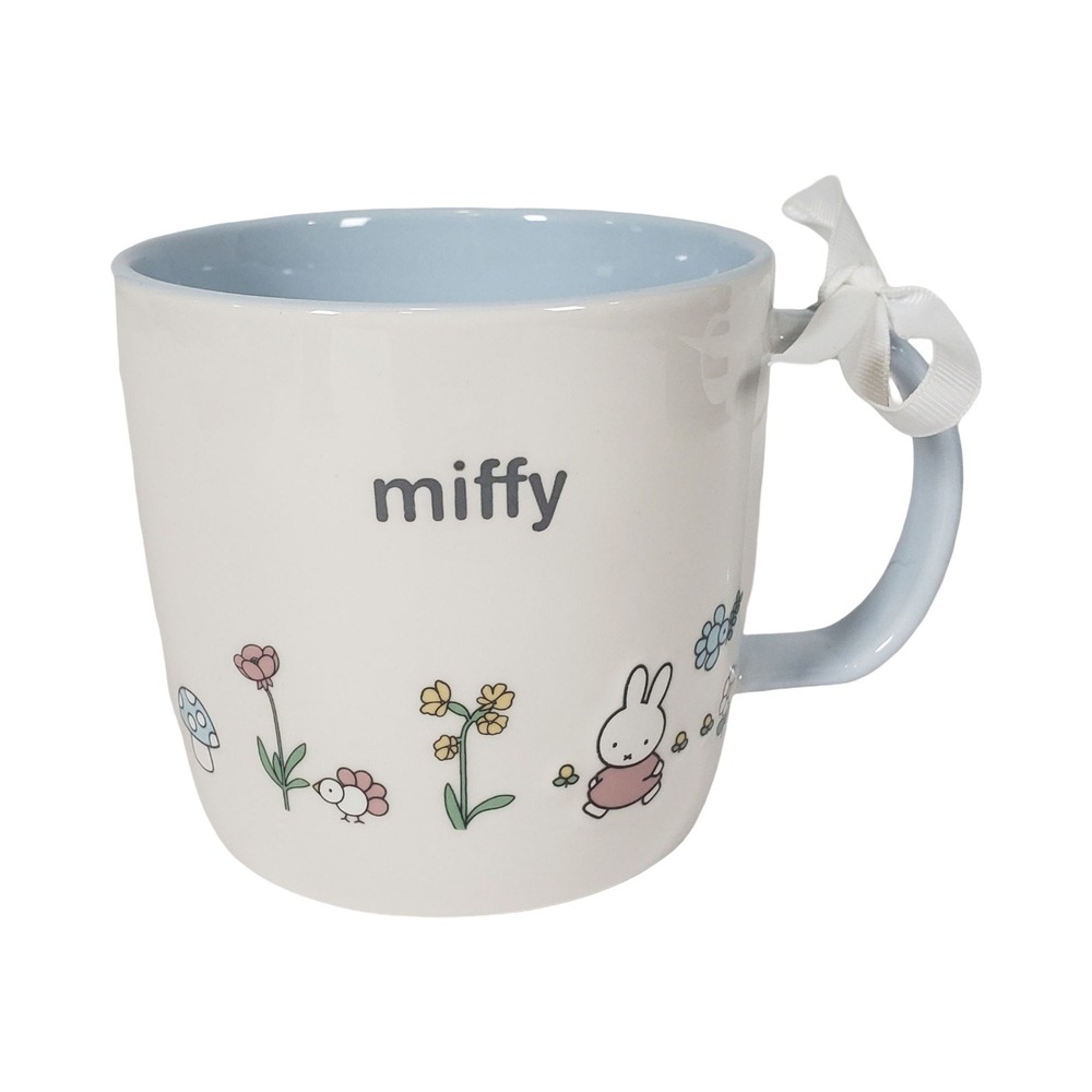 Miffy by Magenta Ceramic Coffee Mug White Blue Floral Bunny Rabbit Dick Bruna
